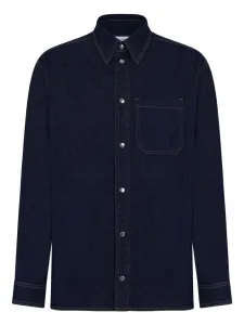 Рубашка с карманом на пуговице Maison Kitsuné, синий