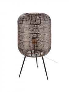 Напольная лампа "Менара" в черно-золотом исполнении - высота 62 см - диаметр 30 см