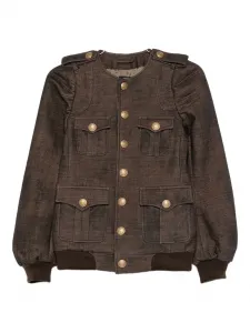 Куртка с эффектом меланжа и множеством карманов R13, коричневый