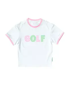 Детская розовая футболка-гольф с круглым вырезом Bits & Bows, розовый
