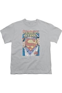 Футболка с коротким рукавом для детей с принтом Супермена Gildan, серебряный