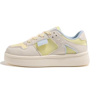 HUANQIU Женские устойчивые к истиранию легкие низкие скейтерские кроссовки с эффектом увеличения роста бежево-желтого цвета (сетчатые), цвет Beige Yellow (Mesh)