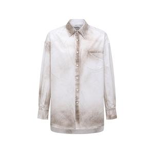 Рубашка с эффектом пескоструйной обработки Feng Chen Wang, серо-белый