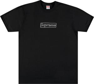 Футболка Supreme x KAWS Chalk Logo Tee 'Black', черный