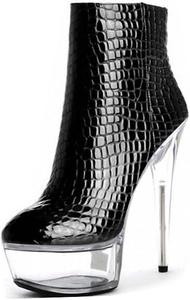 Женские ботильоны denova с очень высоким каблуком 6 дюймов, платформой для танцев на пилоне Denova's, Black 9