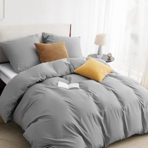 Комплект постельного белья Bedsure, 3 предмета, 220х240/80x80 см, серый