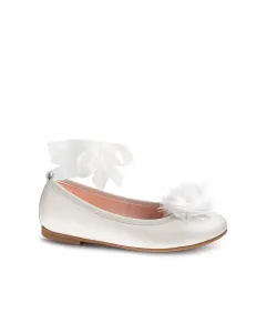 Кожаные балетки для девочки на резинке Pablosky, бежевый