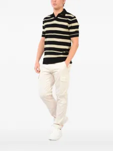 Полосатая рубашка поло с короткими рукавами Hosio, черный