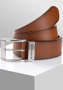 Кожаный ремень TOM TAILOR "TTTOM", мужской ремень шириной 4 см, повседневный и джинсовый вид, коричневый