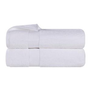 Набор хлопковых однотонных супермягких впитывающих банных полотенец SUPERIOR из 2 предметов с нулевой круткой, белый