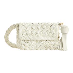 Кожаная портативная сумка через плечо Kalimero из телячьей кожи, женская сумка цвета кости Bottega Veneta