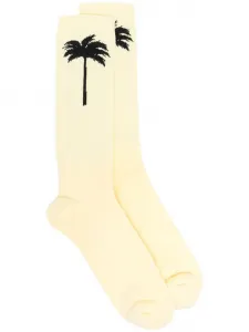 Носки вязки интарсия Palm Angels, желтый