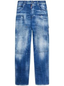 DSQUARED2 потертые джинсы, синий