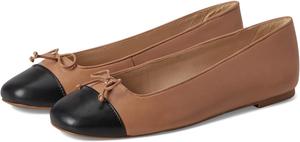 Балетки Jack Rogers Kenlyn Cap Toe Ballet - Leather, цвет Cafã Au Lait/Black