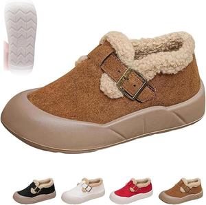 Женские утепленные уютные сапожки с флисовой подкладкой, теплые короткие плюшевые ботинки с нескользящей подошвой, женские обувь с флисовой подкладкой для дома и улицы без шнурков Generic, Camel