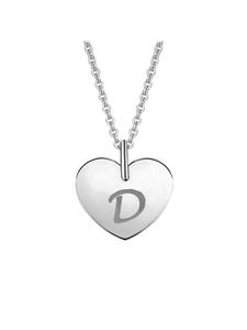 ONE ELEMENT Подвеска в форме сердца с выгравированной буквой D, выполненная из белого золота 333 пробы в серебре
