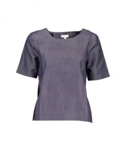 Синяя хлопковая футболка с логотипом Gant, синий