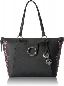 Сумка-тоут Calvin Klein Reese Top Zip с принтом из сафьяна, Blk Floral