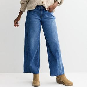 Женские джинсы mid rise с широкими штанинами и швами Sonoma Goods For Life, Medium Dark Wash