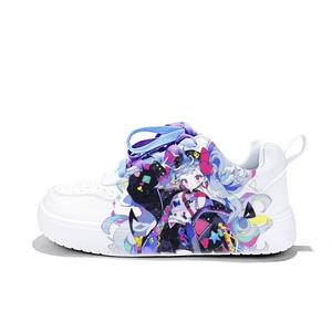 Легкие и дышащие низкие кроссовки для скейтбординга унисекс Cold cicadas yesterday, белый/синий/фиолетовый