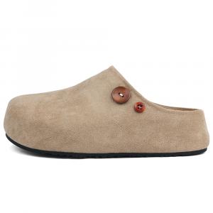 WENPU Абрикосовые противоскользящие противоударные тапочки с закрытым носком для женщин, цвет Apricot