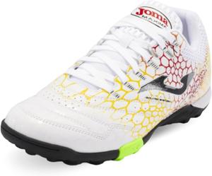 Футбольные бутсы Joma Turf, размер 6.5-12.5 US - Профессиональные бутсы - Верх из микрофибры, хромированная подошва, усиление пятки - Cancha, белый/желтый
