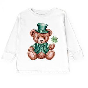 Футболка с длинным рукавом St patrick's bear clover для малышей The Juniper Shop, White