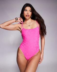 Жаккардовый купальник розового цвета South Beach