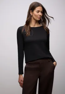 Футболка с длинными рукавами unifarbe Street One, Schwarz