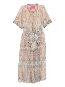 Платье миди с принтом пейсли MIAU by Clara Rotescu, нейтральный