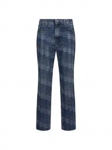 Джинсы прямого кроя с украшением стразами Liu Jo, синий