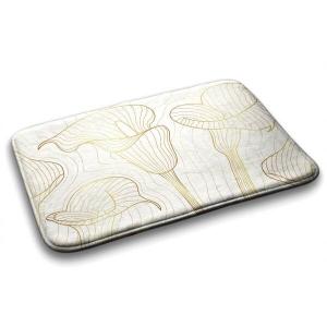 Коврик для ванной Tulup Linien Blumen, 90x1x90 см, белый