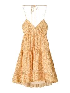 Летнее платье Bershka, Yellow/Pastel yellow