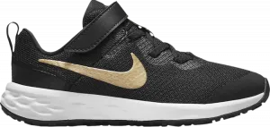 Кроссовки Nike Revolution 6 PS 'Black Metallic Gold', черный