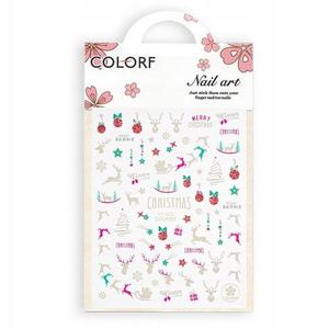 Тонкие самоклеящиеся новогодние наклейки для ногтей Colorf CY-022, AllePaznokcie