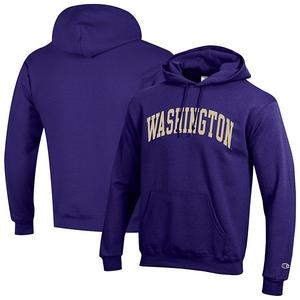 Мужской фиолетовый пуловер с капюшоном washington huskies basic arch fleece Champion