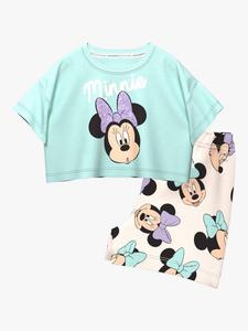 Детский комплект с Микки Маус: топ и шорты из хлопка Brand Threads, Blue/Multi