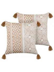 Декоративная подушка Beliani 2er Set Deko MALUS, цвет braun/weiß