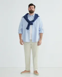 Длинный рукав большого размера оксфордская полоска двухцветная Dustin, светло-голубой