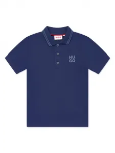 Рубашка поло с логотипом HUGO KIDS, синий