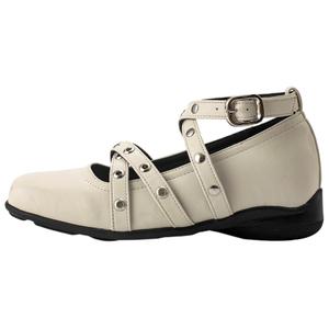 Туфли Мэри Джейн на массивном каблуке 3,5 см, женские Wonderful couple, Ecru