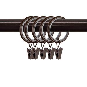 Комплект из 10 шумоподавляющих колец для штор Rod Desyne 1-1/4 дюйма с зажимом, цвет Cocoa