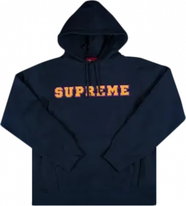 Толстовка Supreme Cord Collegiate Hooded Sweatshirt 'Navy', синий
