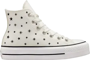 Кроссовки Converse Wmns Chuck Taylor All Star Lift Platform High Embroidered Stars - Egret, кремовый