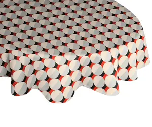 Скатерть Adam "Круги", (1 шт.), GOTS органический, сертифицирован CERES 0242Производство: Германия 190х130 см, светло-серый/натуральный/оранжевый