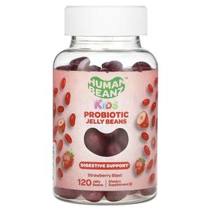 Дети, жевательные конфеты с пробиотиками, Strawberry Blast, 120 жевательных конфет Human Beanz