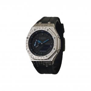 CASIO Ретрофит серии электронный механизм фторэластомерный ремешок часы мужские черный циферблат