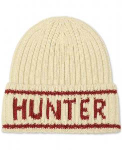 Шапка с металлическим ребристым логотипом и манжетой Hunter, Logo Red