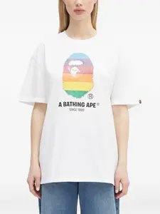 Футболка с радужным узором A BATHING APE, белый