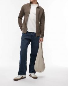 ARKET Mist джинсы с низкой посадкой и широкими штанинами серо-голубого цвета